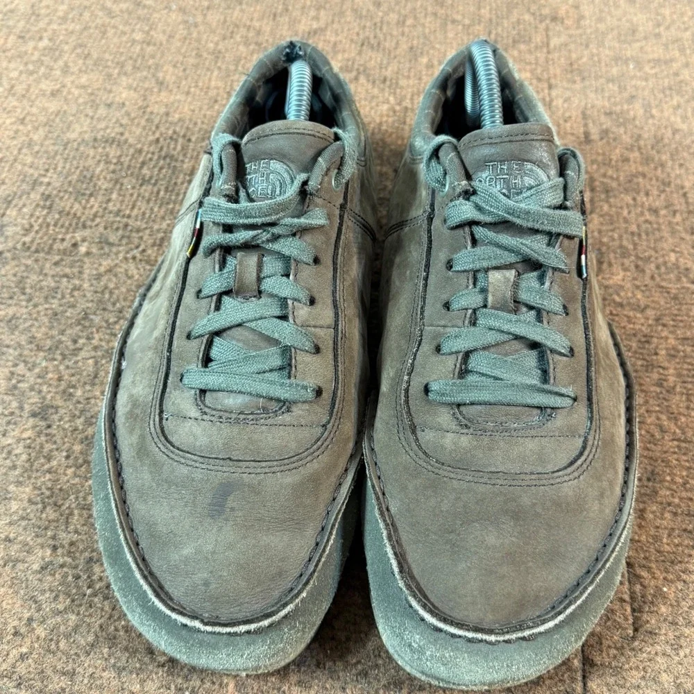 C+ The North Face Mens Base Camp Moccasin Brown Leather Sneakers AX6P Size 9.5